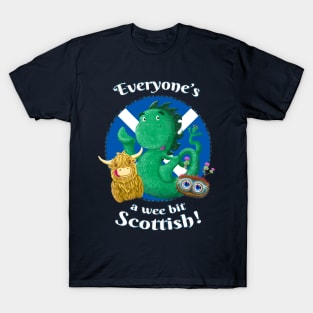 Scottish Highland Cow, Nessie, and Haggis T-shirt T-Shirt